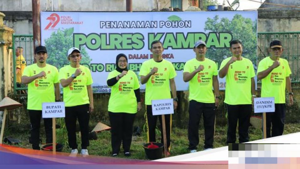 Semarak Fun Run 7,9K Polres Bengkalis-Kampar dan Kampanye Tanam Pohon